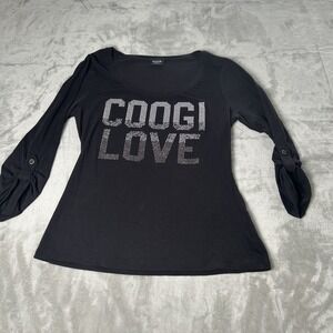 COOGI Shirt Womens XL Tee Jeweled Rhinestone Embellished